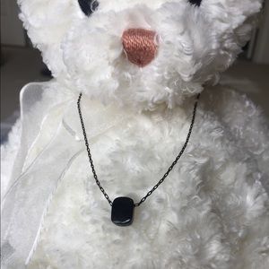 Nine West Black Rectangular Pendant Necklace